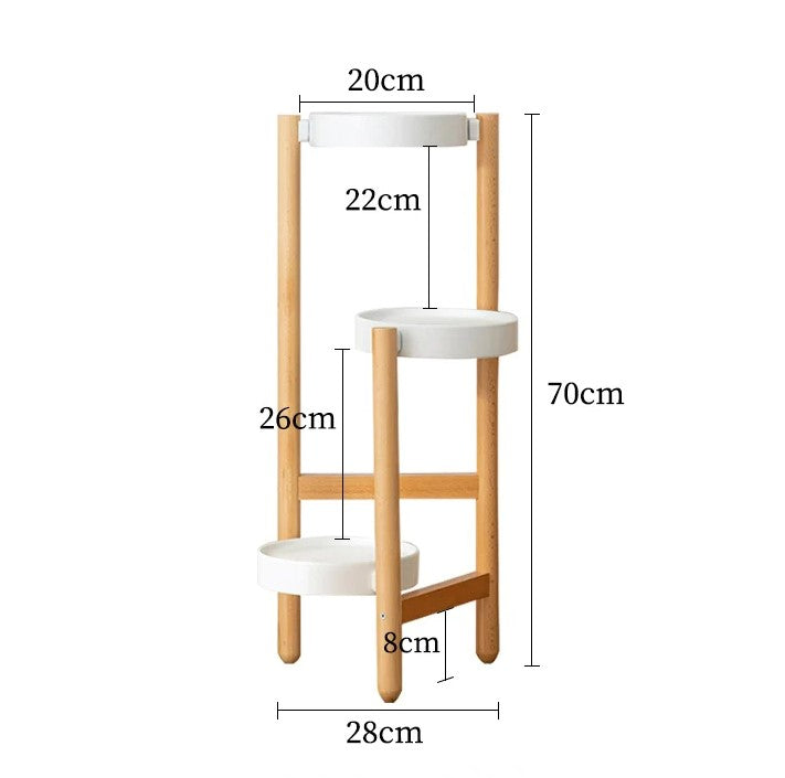 Patillo Flower Shelf – Nordic Beechwood Plant Stand for Home & Garden Decoration