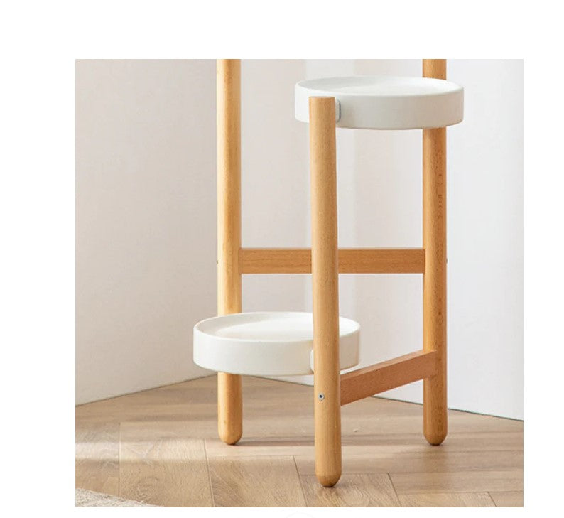 Patillo Flower Shelf – Nordic Beechwood Plant Stand for Home & Garden Decoration