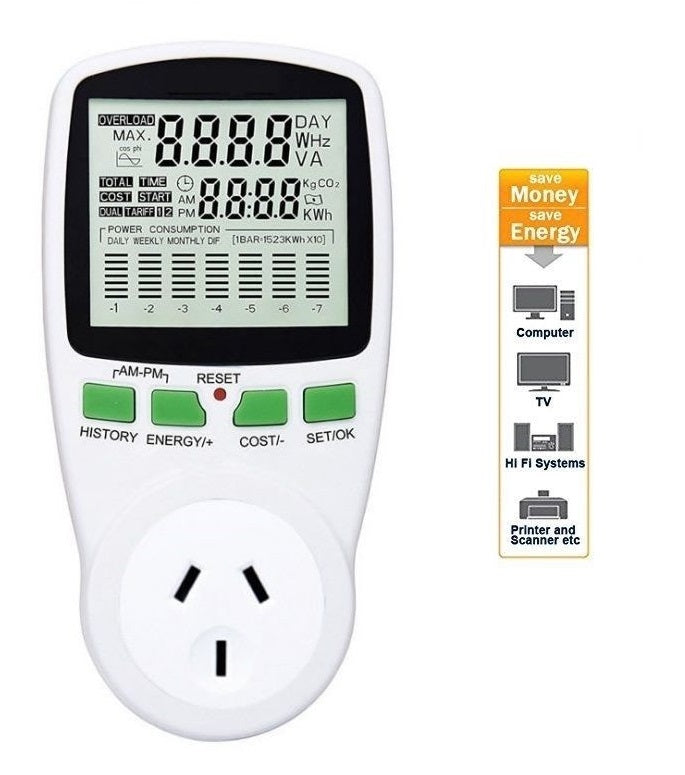 Power Meter – Digital Power Meter Energy Meter Electricity Usage Monitor NZ Plug
