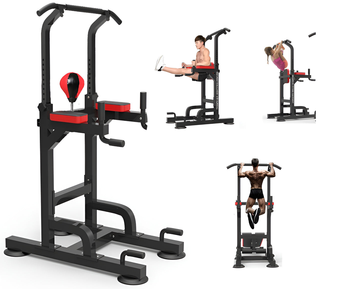 Dip Stand Power Tower Pull Up Bar Home Gym Workout Station 100KG Fitness Equipment