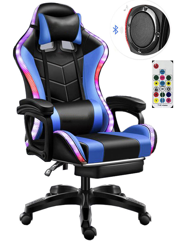 Gaming Chair with RGB Lights – Ergonomic Gaming Chair with Footrest & Speakers