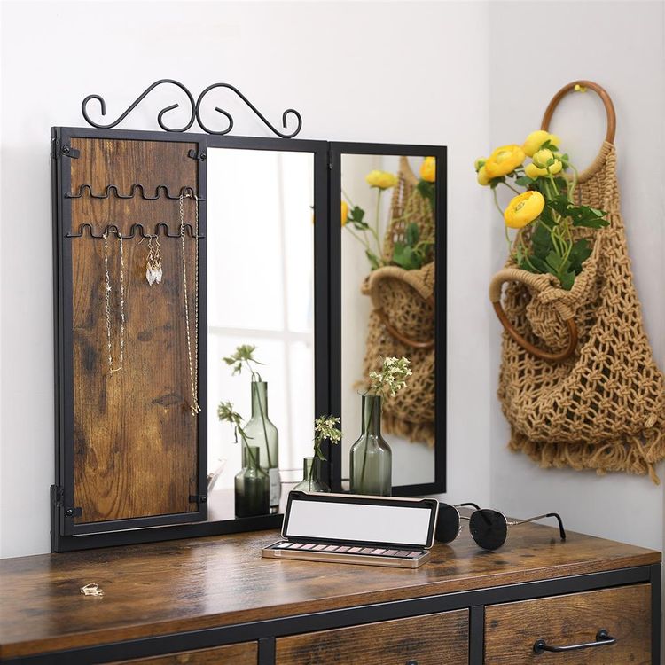 3 Drawers Dressing Table with Tri-Fold Mirror