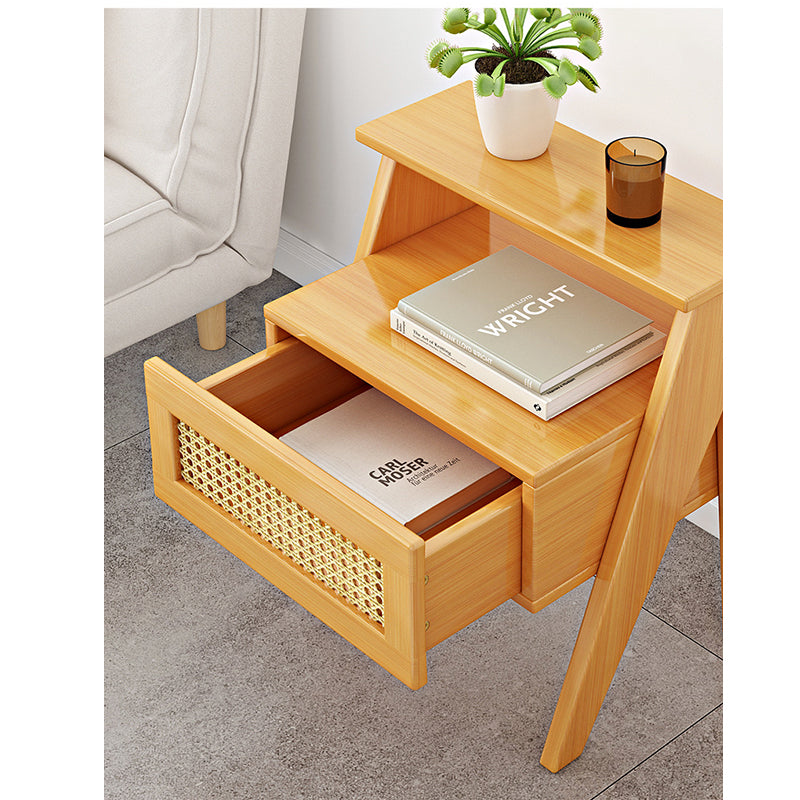 Bedside Table Wooden – Storage Bedside Table with Drawer for Living Room, Bedroom, or Study (50cm)
