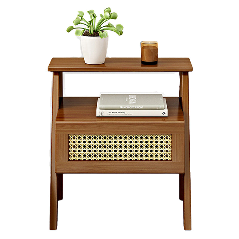 Bedside Table Wooden – Storage Bedside Table with Drawer for Living Room, Bedroom, or Study (50cm)