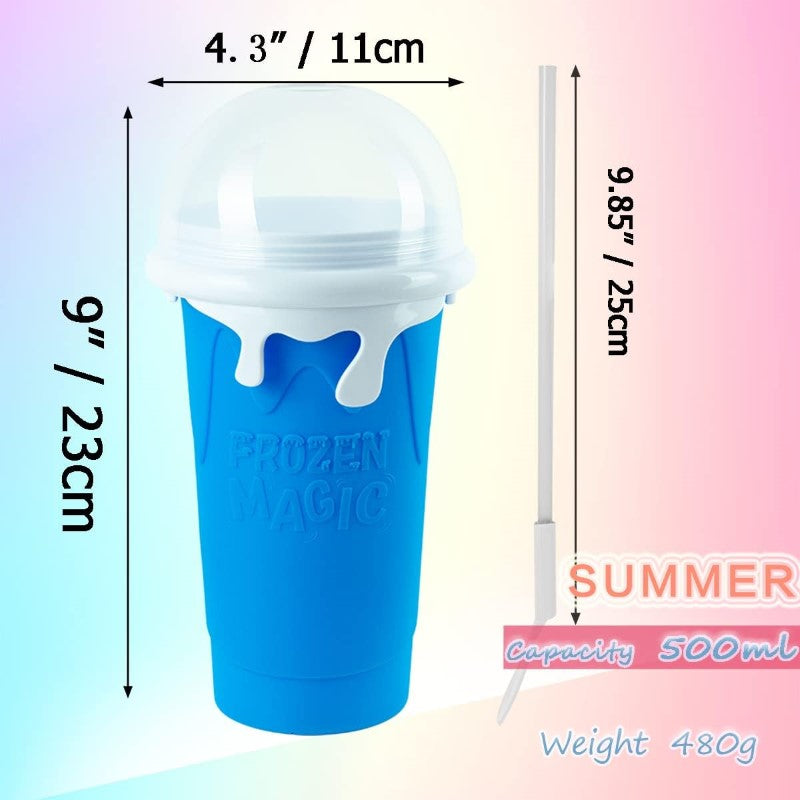Slushy Maker Cup - Frozen Magic Squeeze Cup for Homemade Slushies, Milkshakes, & Smoothies