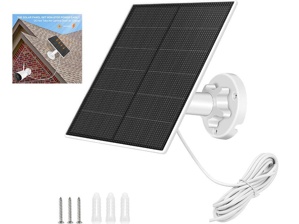 Solar Panel for Security Camera CCTV Surveillance System with Rechargeable Battery IP65 Waterproof Adjustable Bracket
