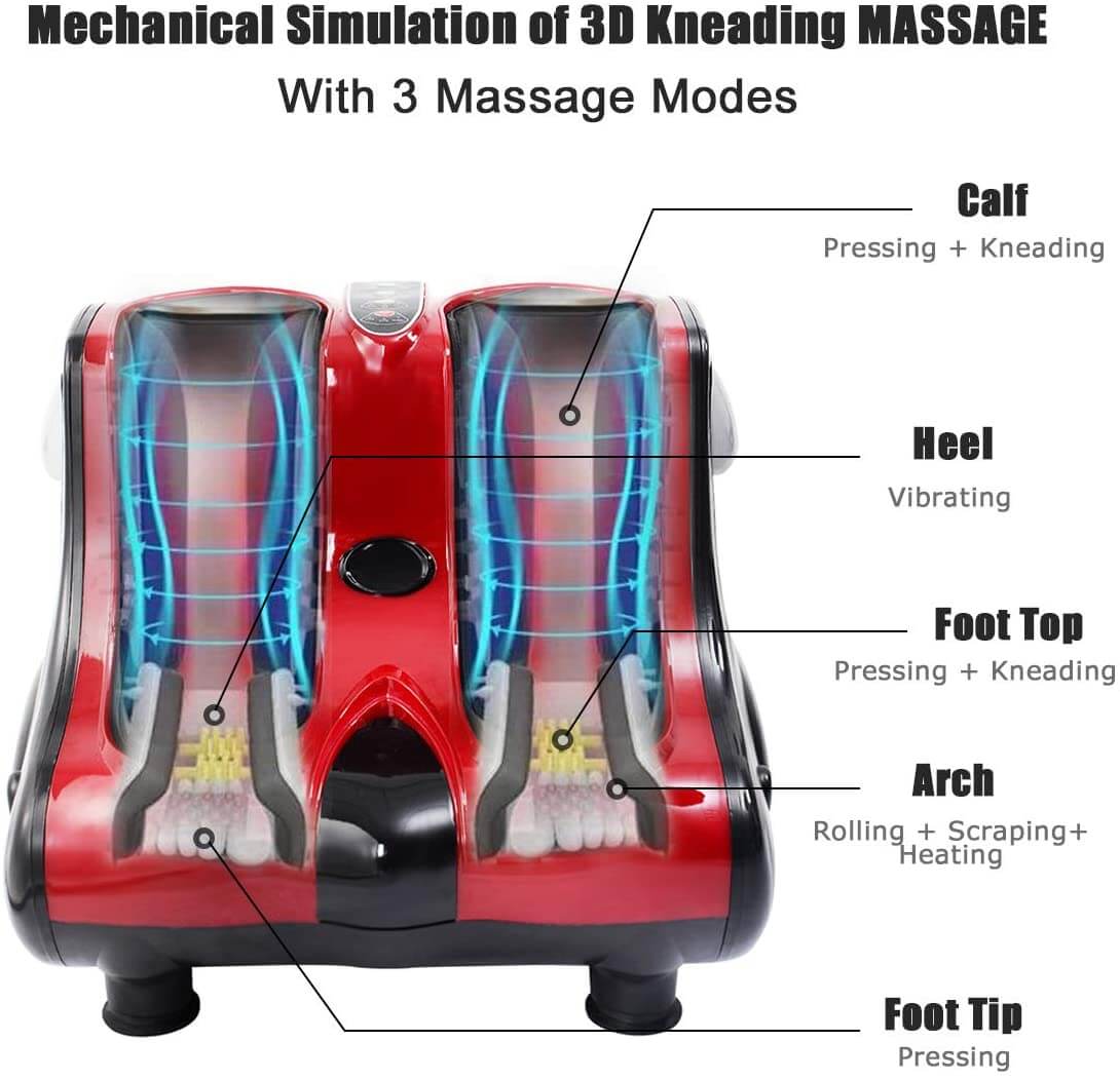 Leg Massager with Heat – Shiatsu Foot & Calf Leg Massager Machine