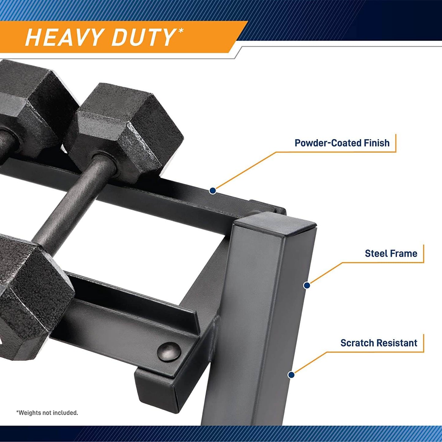Dumbbell Rack for Home Gym – 3-Tier Steel Dumbbell Rack with Angled Frame & Rubber Feet