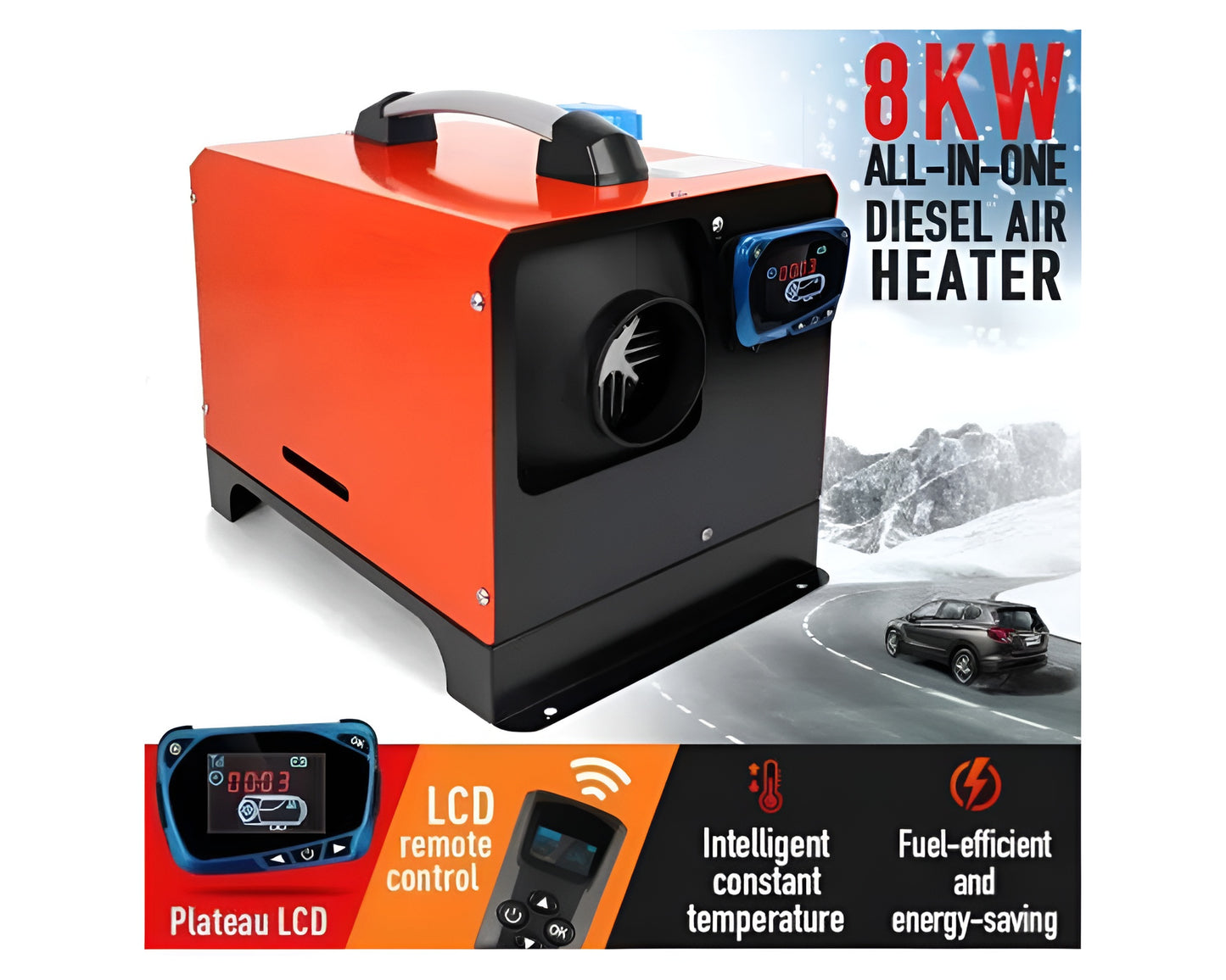 8KW Diesel Air Heater 12V with LCD Car Air Parking