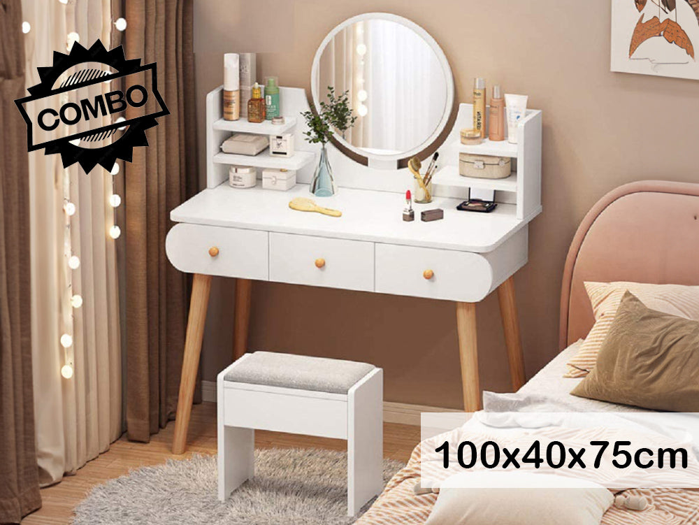 dressing table with storage drawers