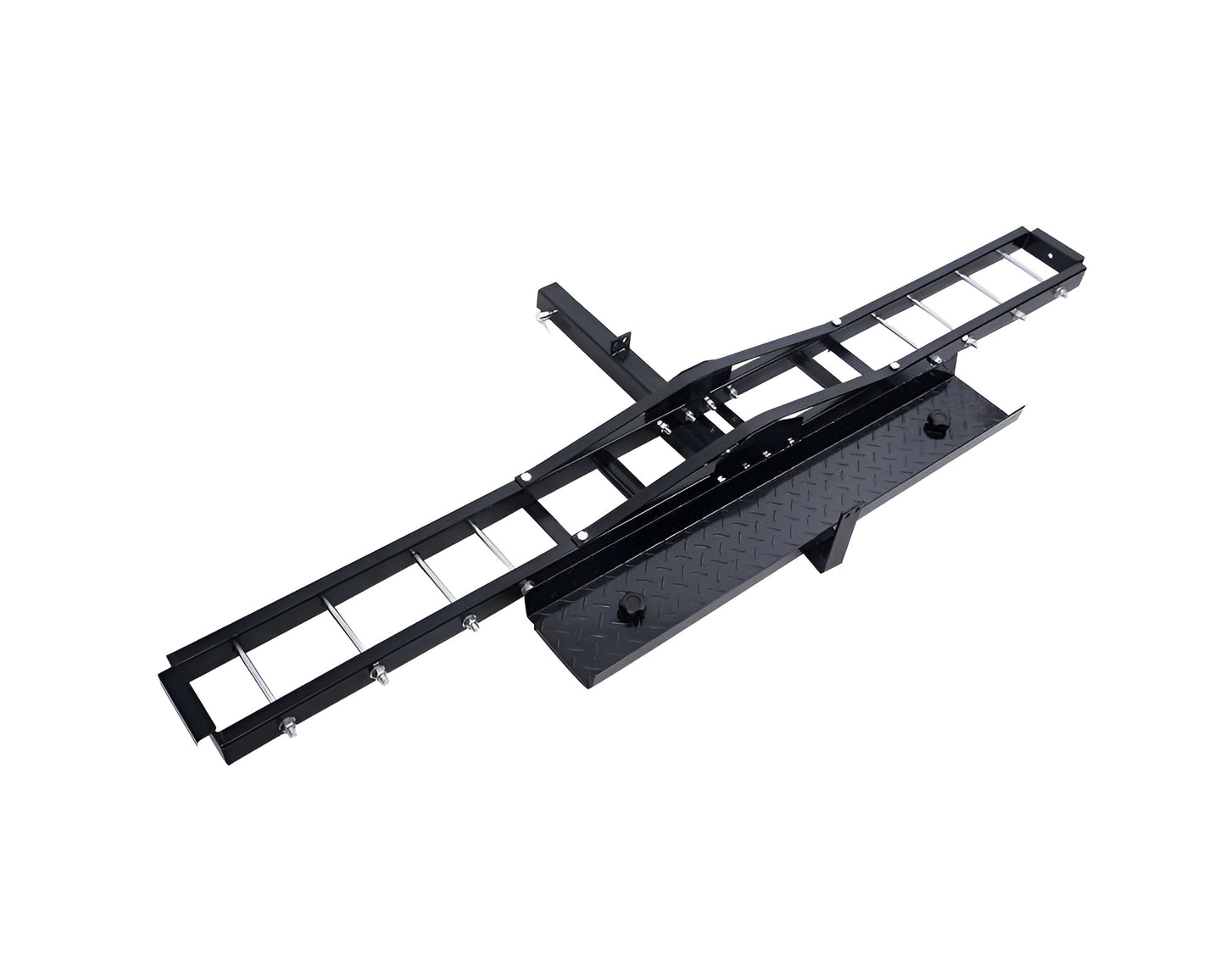 Motorcycle Scooter Dirt Bike Carrier Hauler Hitch Mount Rack with Loading Ramp - 500lb Capacity