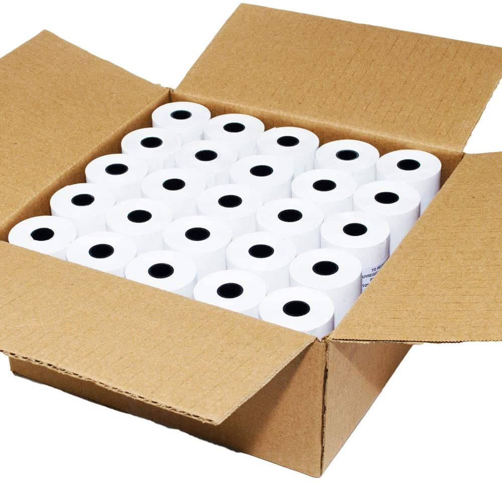EFTPOS Rolls - Premium Quality White Thermal Paper Rolls for Clear Printing - 100 Rolls