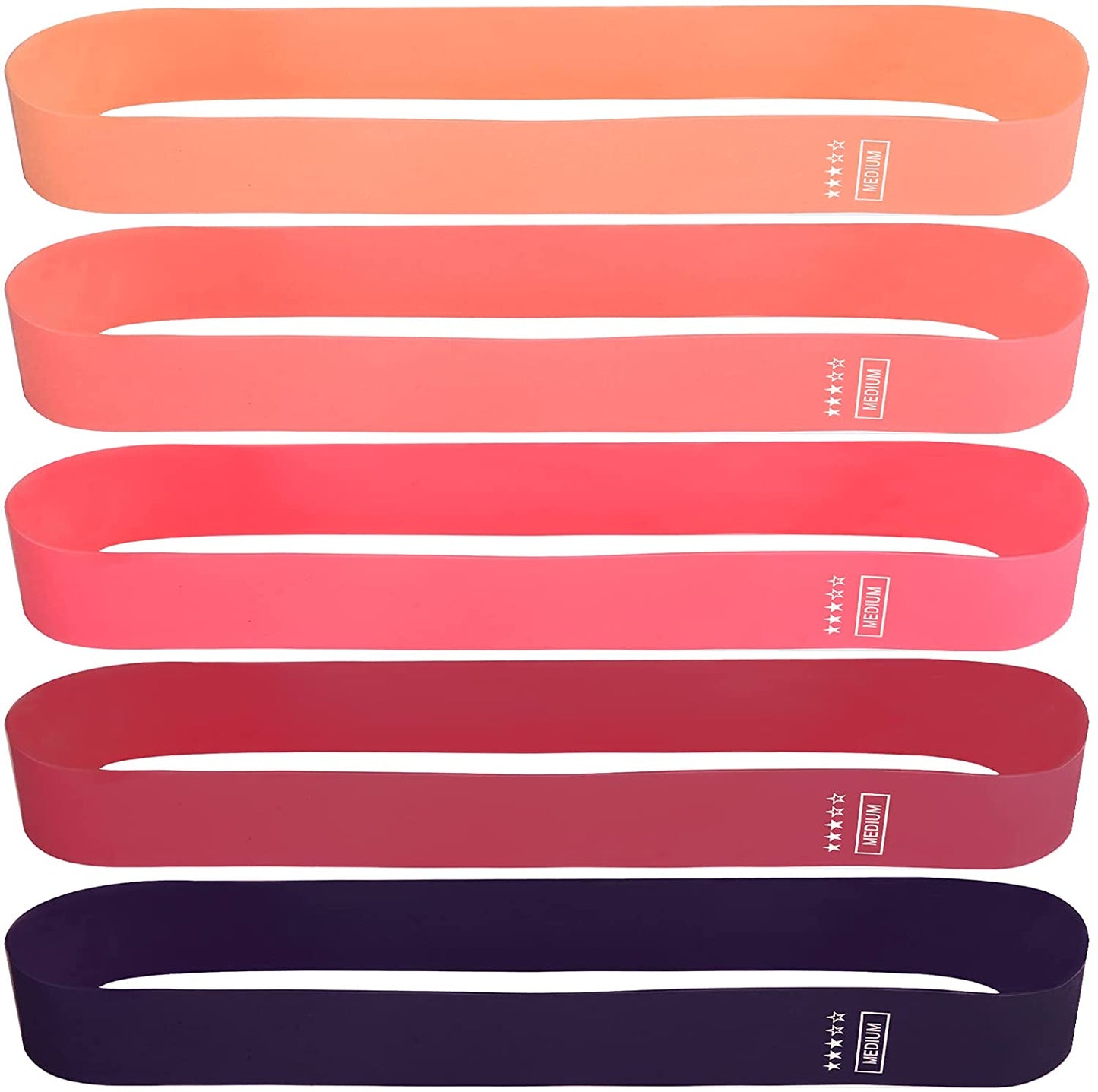 Set of 5 Resistance Bands for Exercise & Strength Training - Premium Elastic Bands for Fitness, Yoga, Pilates, and Home Workouts