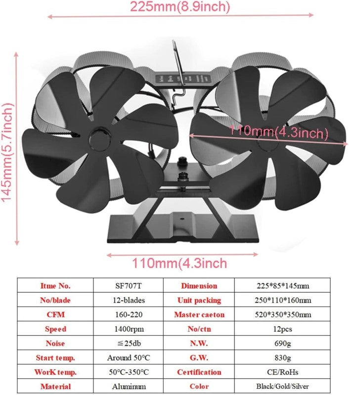 Stove Fan Fireplace Fan