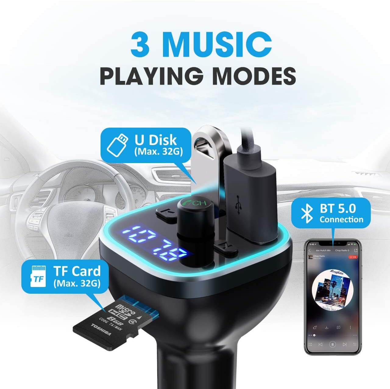 Car Bluetooth Receiver FM Transmitter
