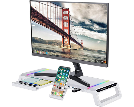 Monitor Stand Riser – Foldable Monitor Stand Riser with Storage & RGB