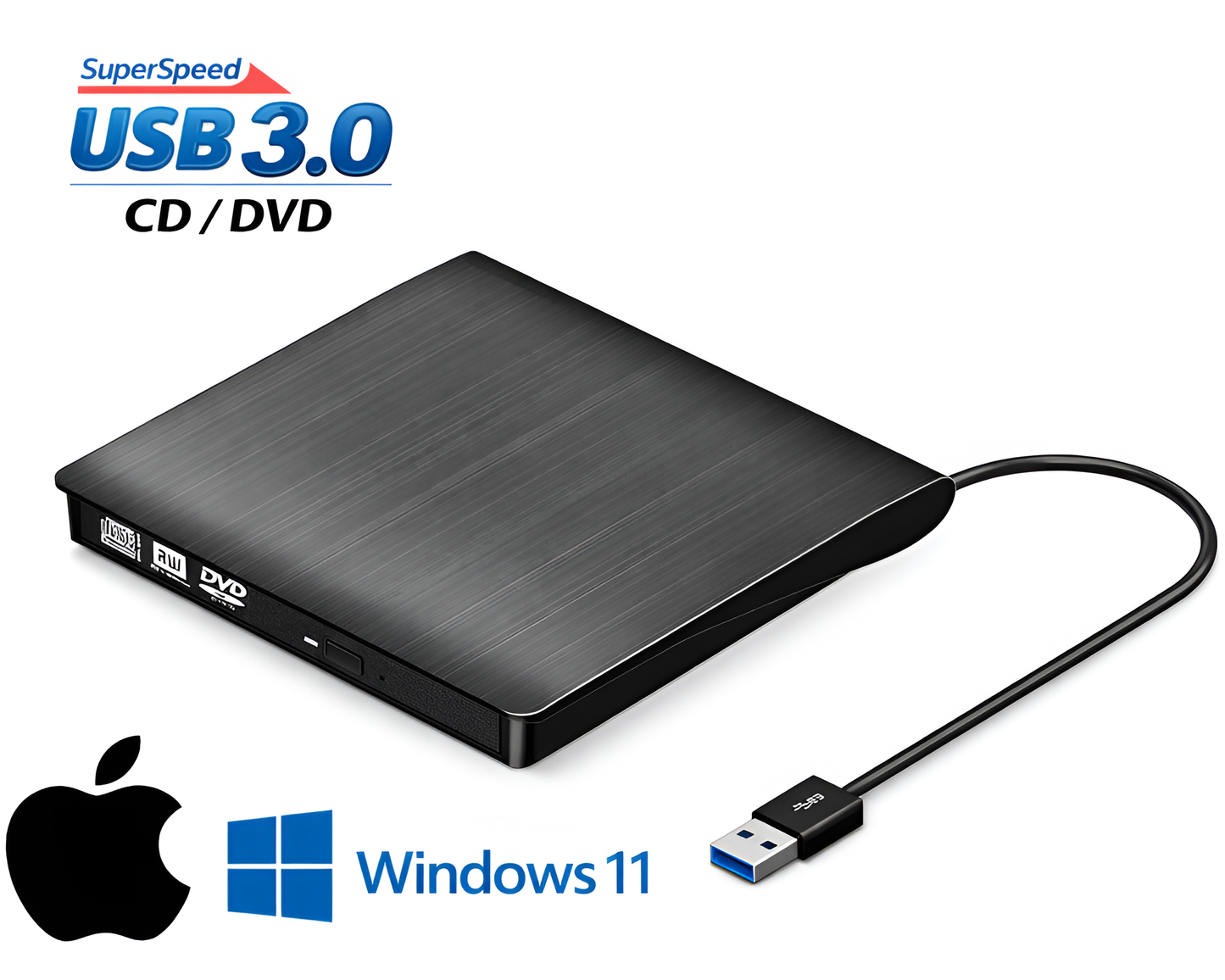 External CD DVD Drive USB 3.0 - Portable USB CD ROM DVD