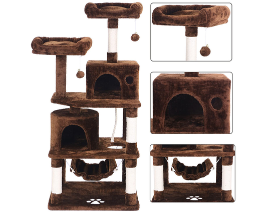 Cat Tree House – Multi-Level Cat Tree House with Hammock