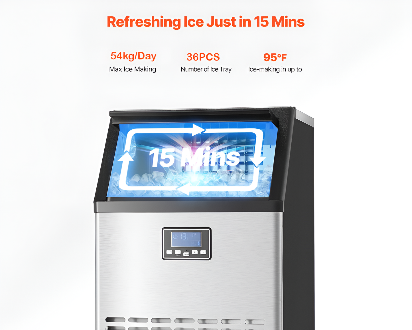 Bullet Ice Maker Cube Machine – 36-Piece Ice Cube Tray 60KG