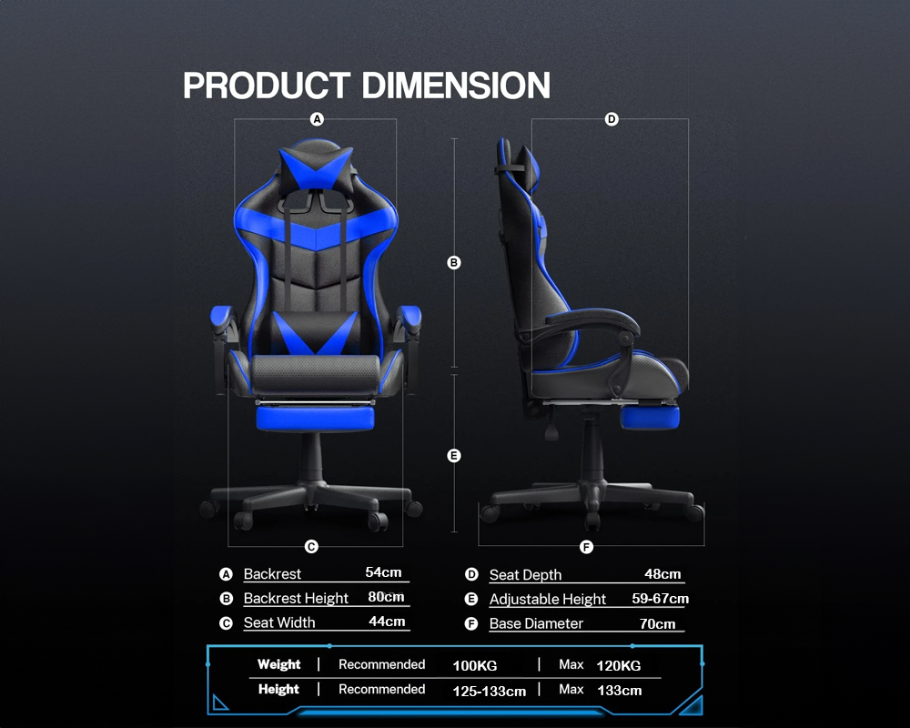 Gaming chair Home Office Chair - Blue