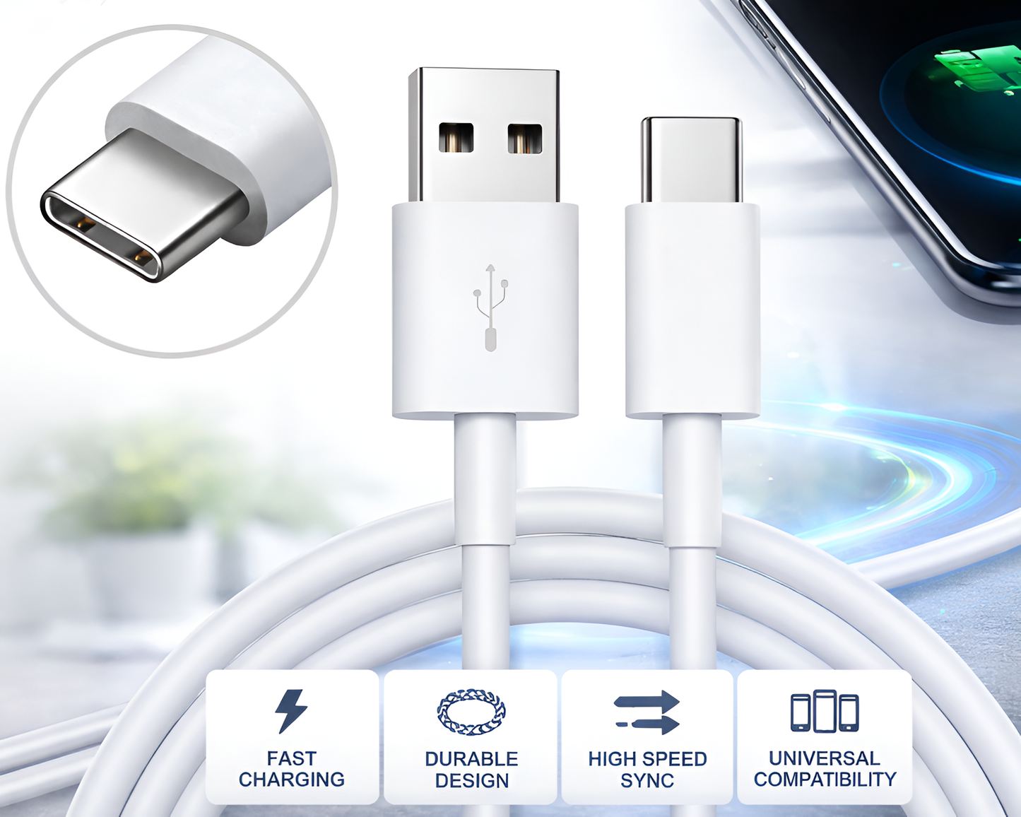 Type C Cable for Fast Charging - 1m