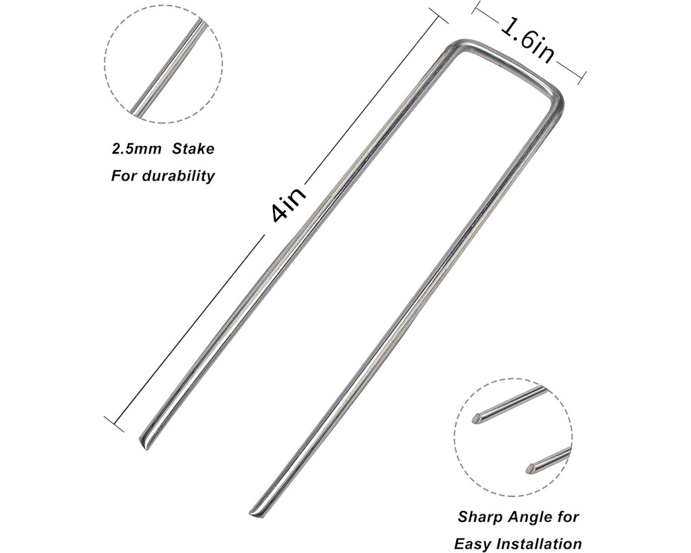 100pcs Weed Mat Pins Galvanised Garden Landscape Staples