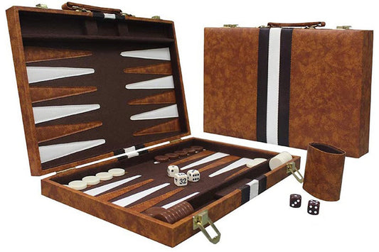 Backgammon Sets for Adults Leather Travel Backgammon Board Game with 30 Pieces