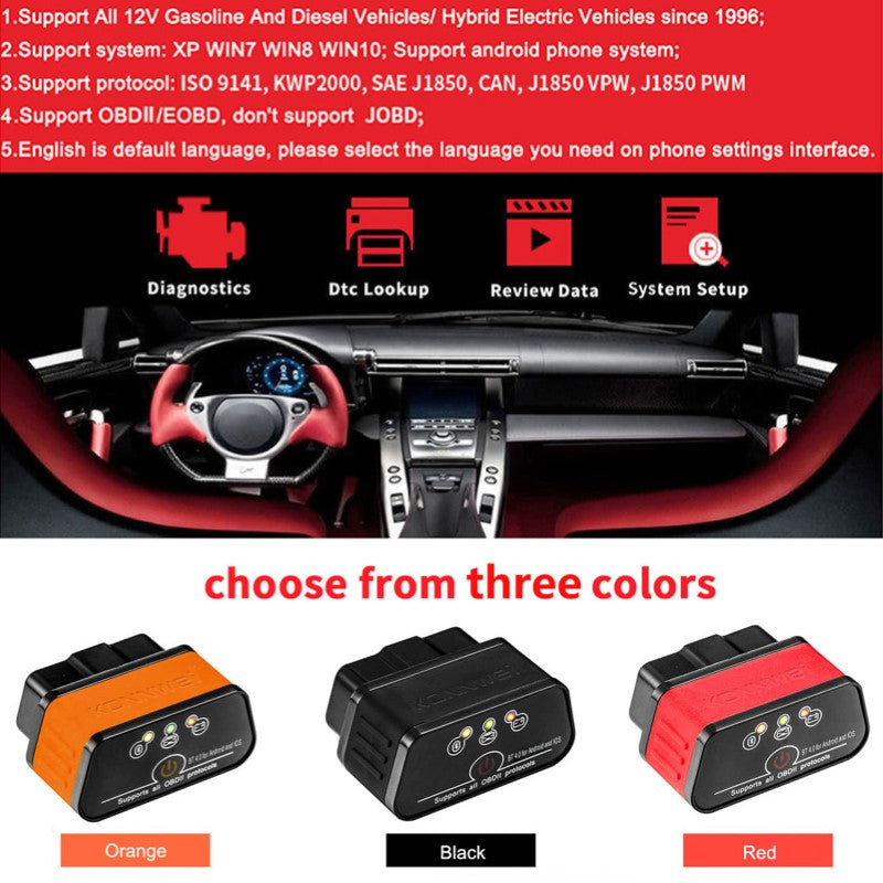 KW903 BT 4.0 Wireless OBD-II Car Auto Diagnostic Scan Tool