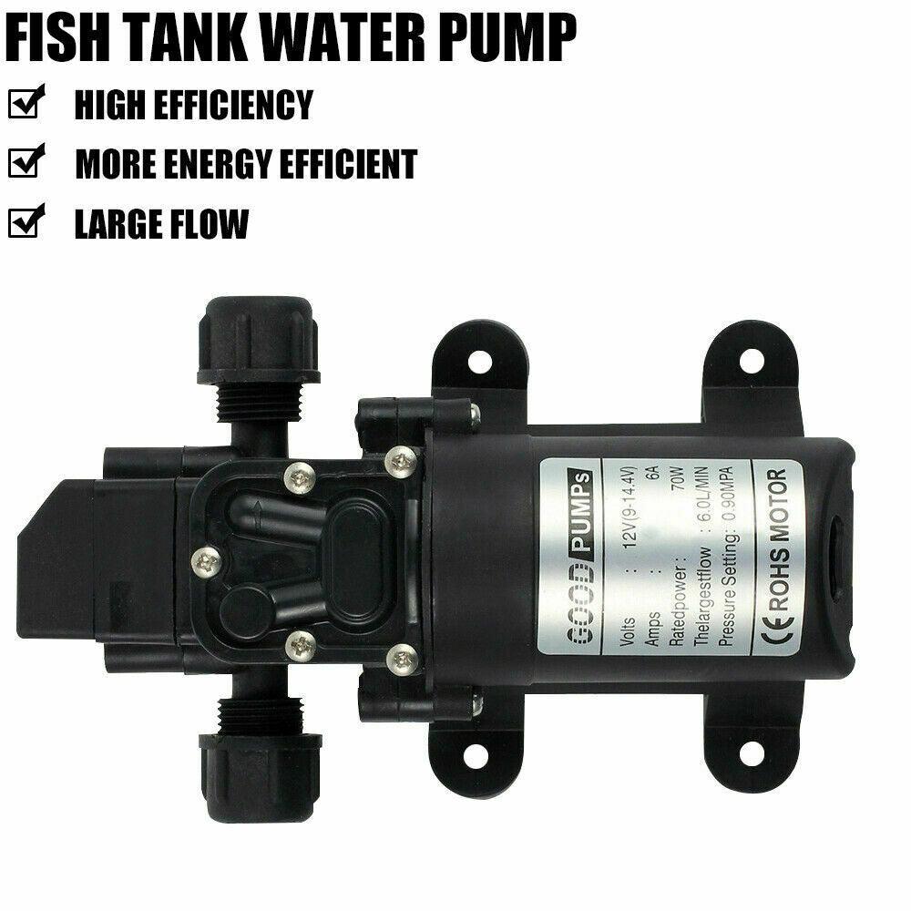 70W Water Pump 6L/Min 12V 130PSI High Pressure Self-Priming for Caravan, Camping, Boat – Durable and Versatile Pump