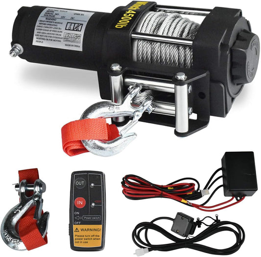 Electric Winch 12V 4500lbs – Waterproof ATV UTV Towing Electric Winch
