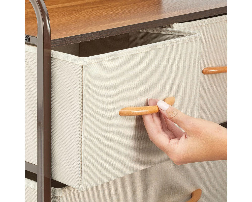 Fabric Chest of 5 Drawers – Compact Storage Organizer for Bedroom or Closet