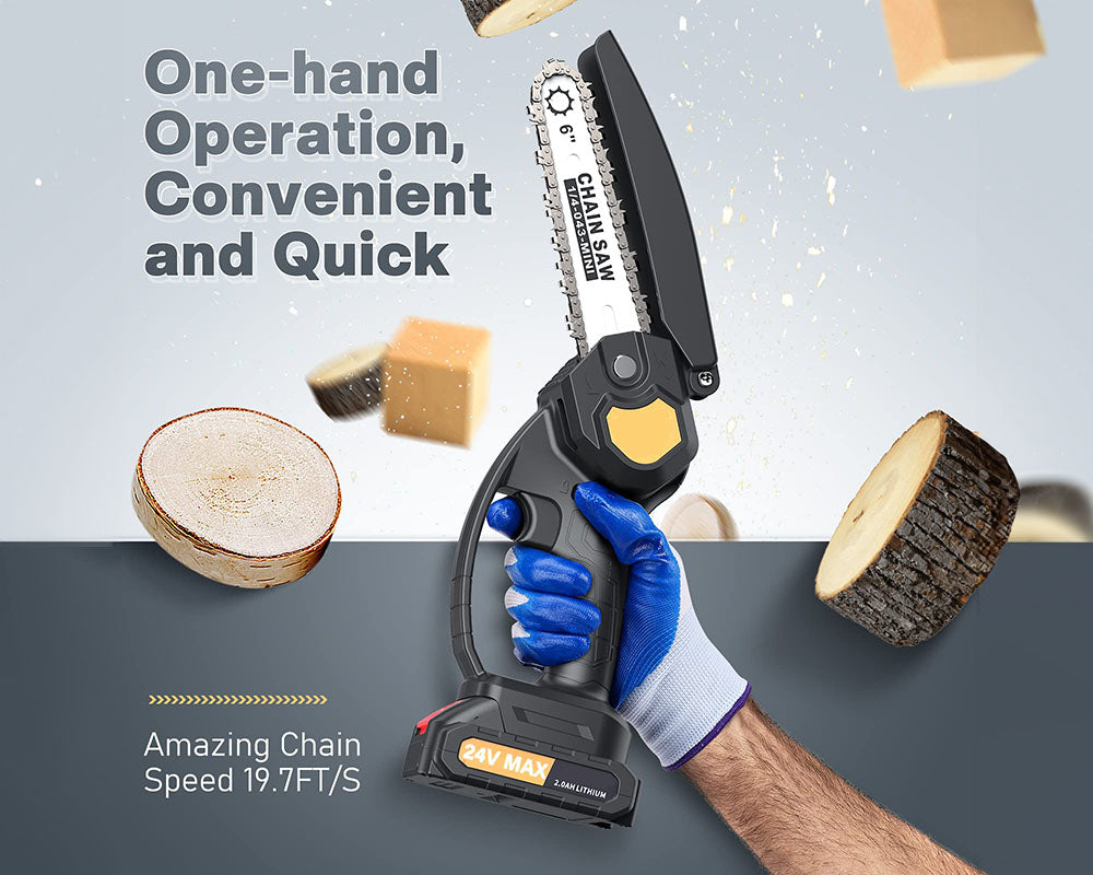 Cordless Mini Wood Cutter – 6-Inch Electric Portable Pruning Saw