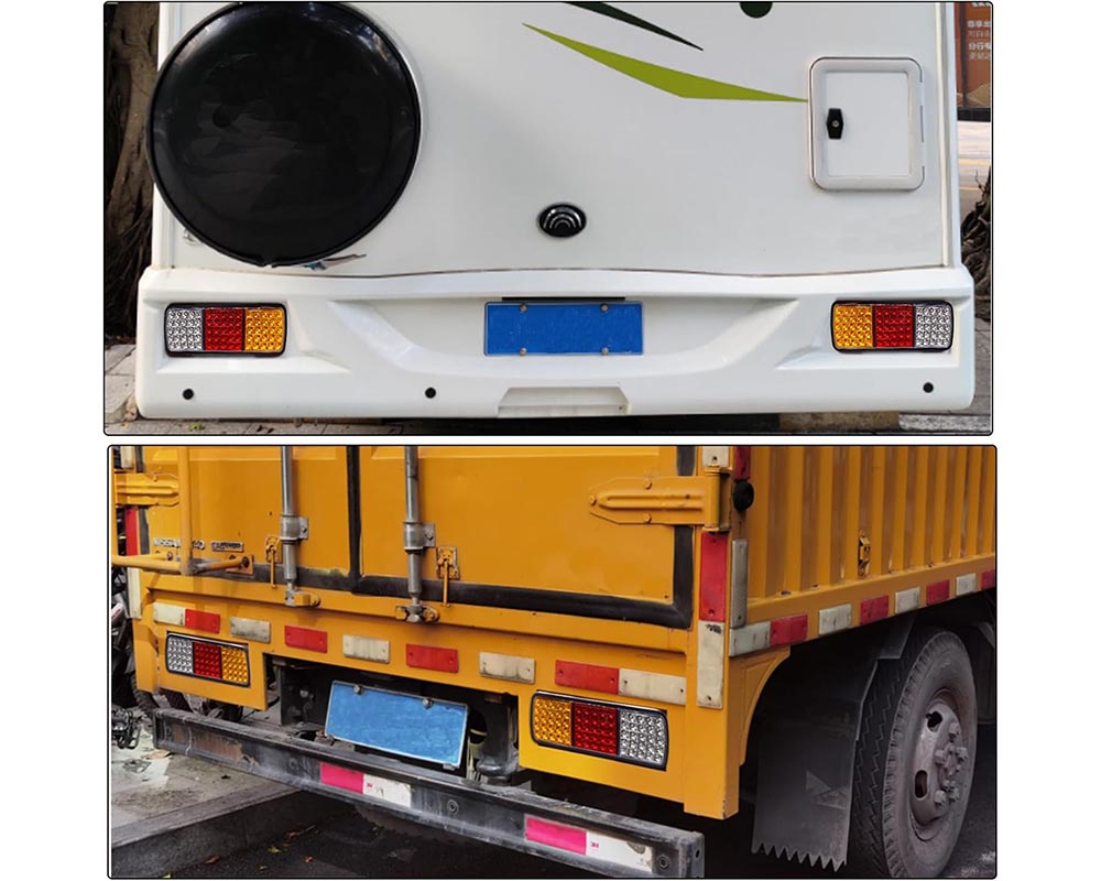 12V LED Rear Tail Stop Light Indicator Lamp, 75 LED Truck Trailer Rear Lights, Turn Signal Brake Reverse Running Taillight for Truck, Boat, Trailer, Pickup, RV, Camper, UTV, UTE, Vans (2PCS)