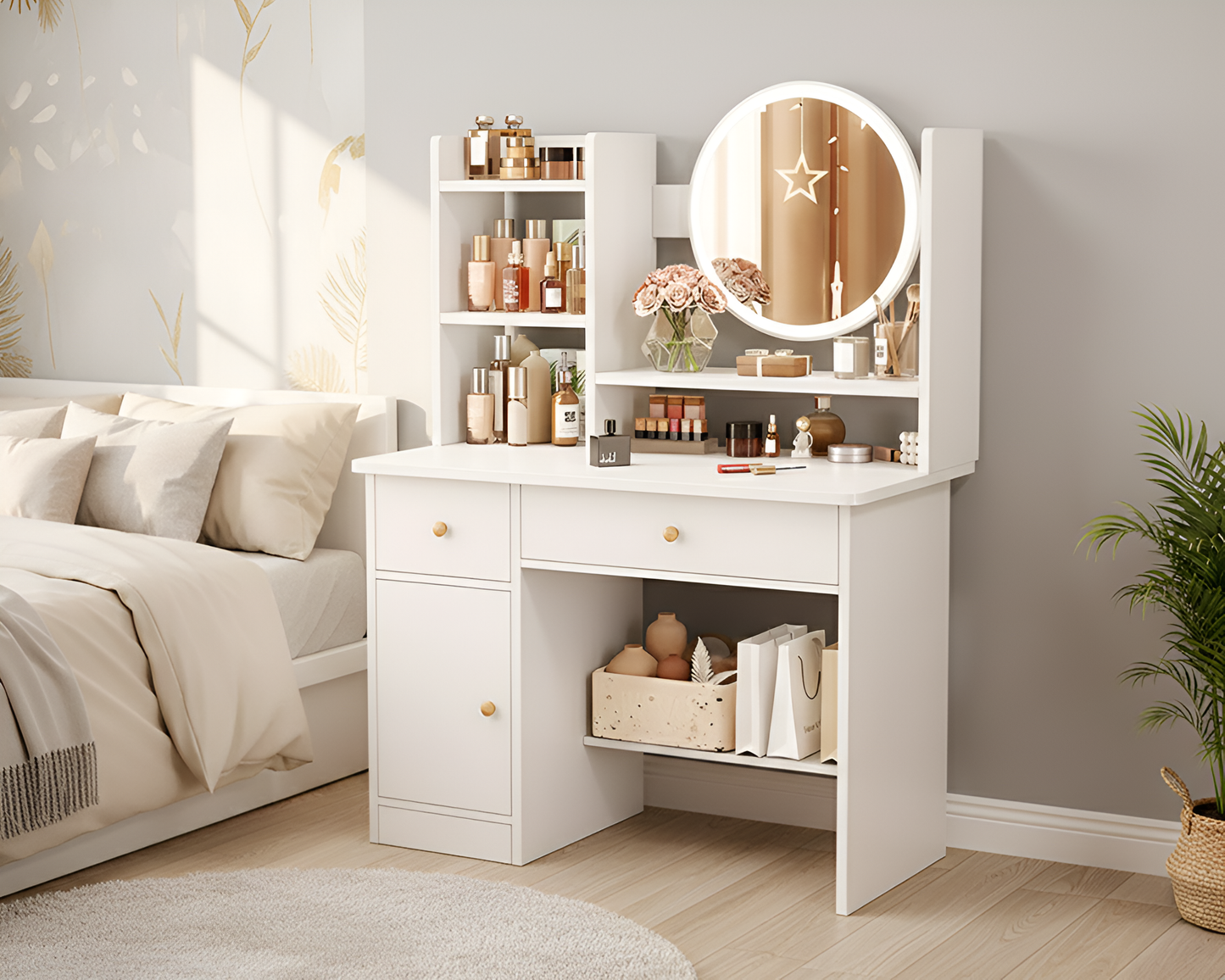 Dressing Table with LED Mirror – Bedroom Dressing Table Vanity