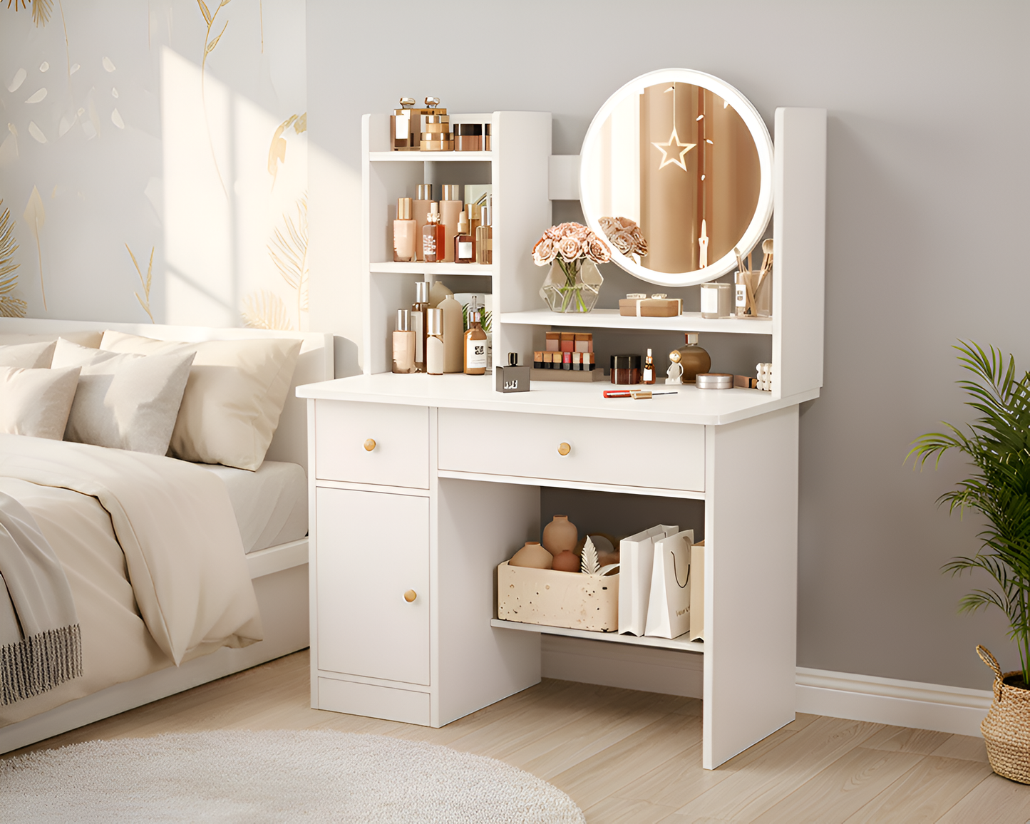 Dressing Table with LED Mirror – Bedroom Dressing Table Vanity