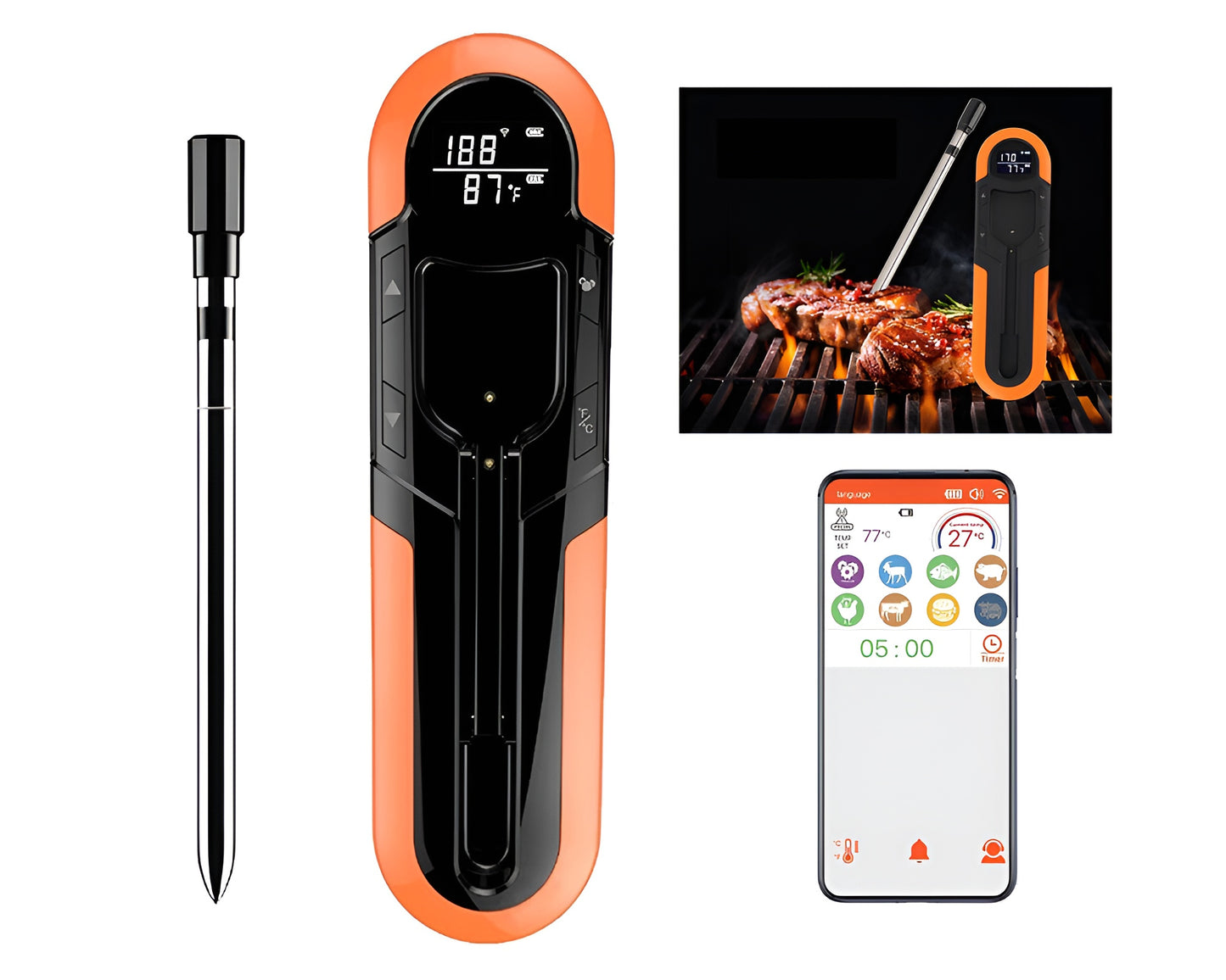 Meat Thermometer Smart Wireless