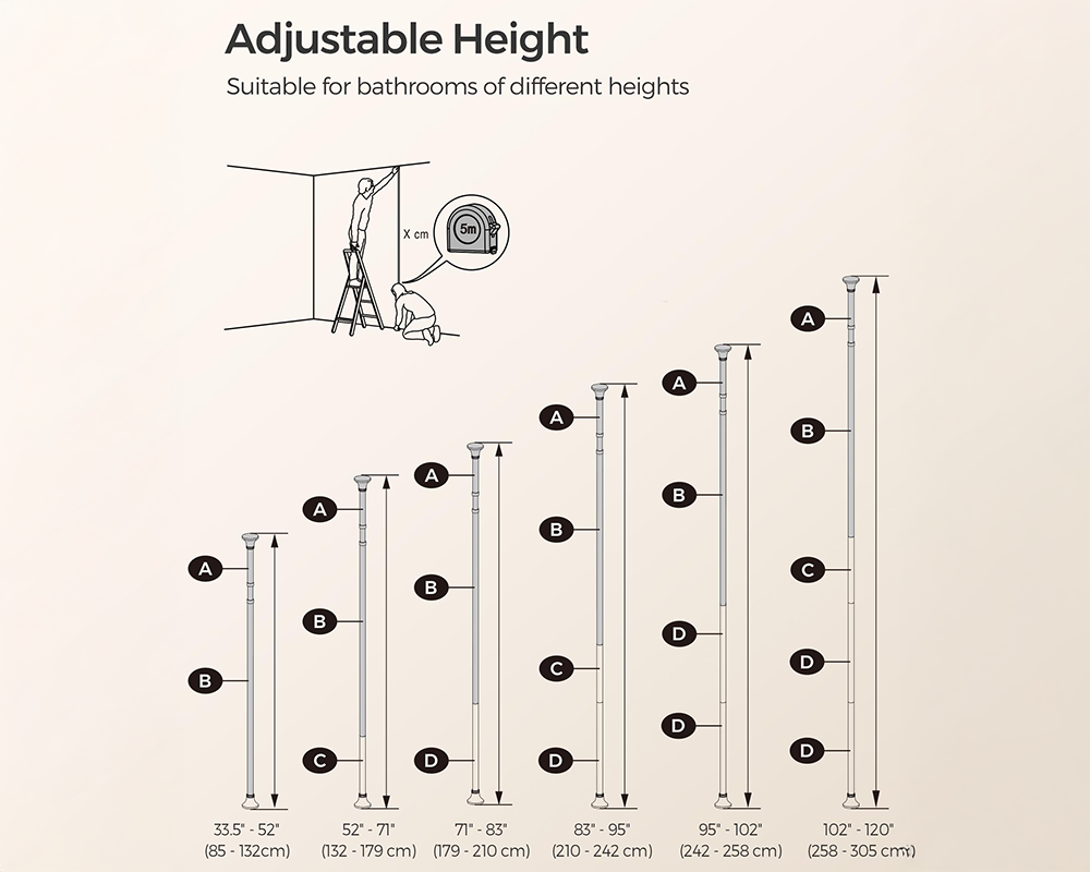 Bathroom Caddy Corner Shelf – 4-Tier Adjustable Shower Organizer