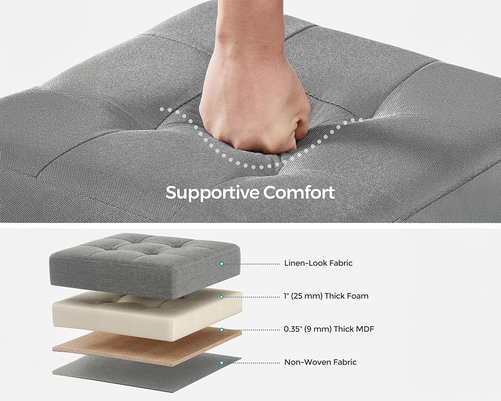Storage Ottoman - Small Ottoman Foot Rest with Legs