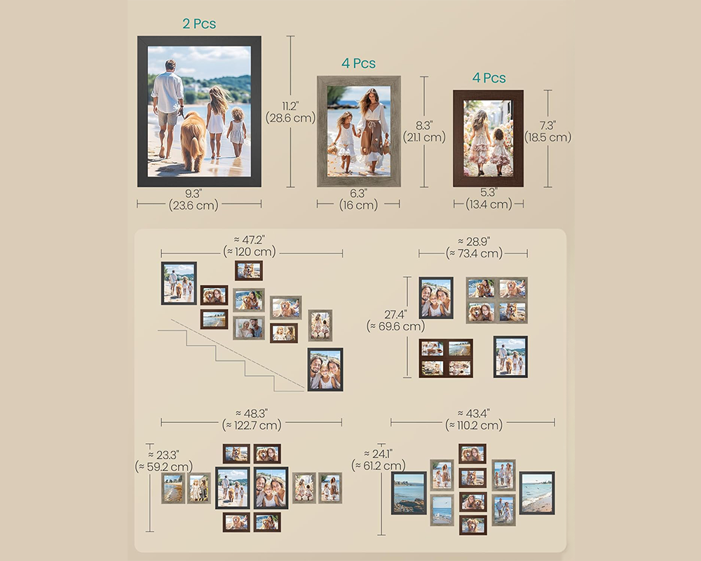 Picture Frames Set of 10 – Collage Photo Frames, Wall Gallery & Tabletop Display