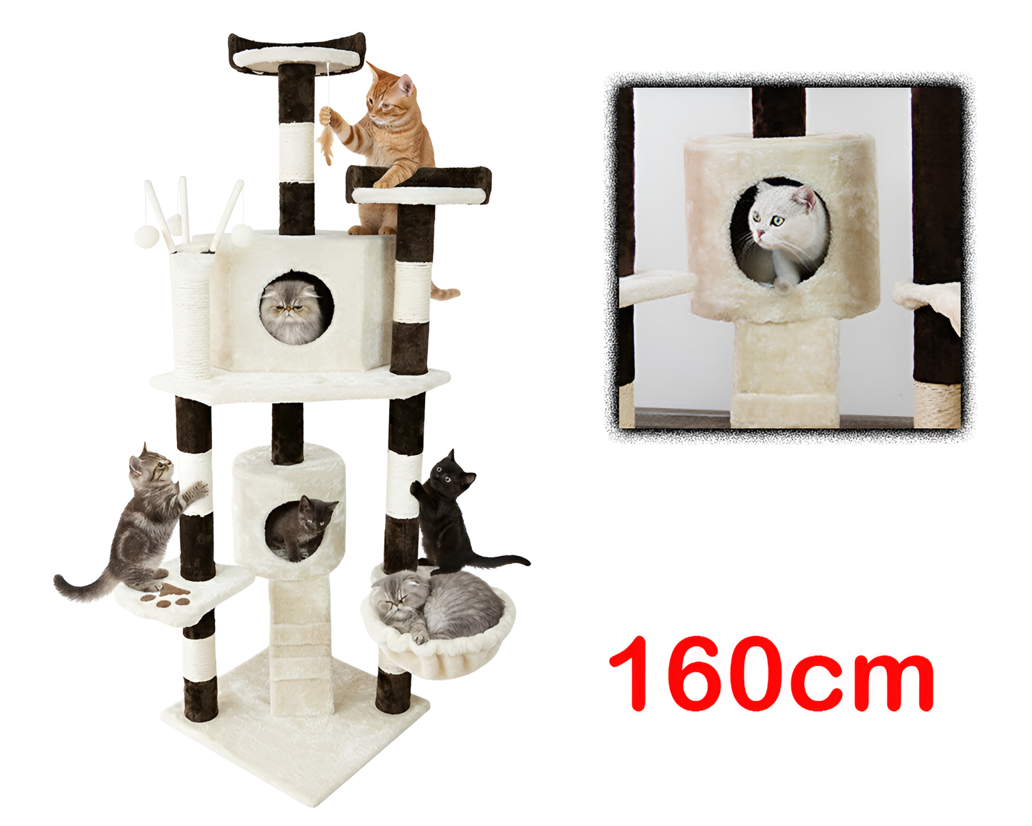 Cat Tree House Tall Cat Tree House Scratcher Post with Toys