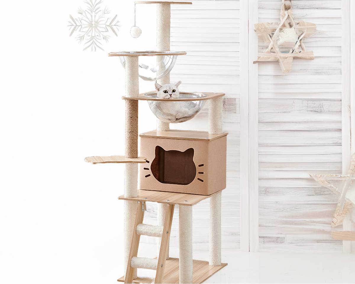 Cat Tree House 135cm Cat Tree House Condo Tower Scratching Post