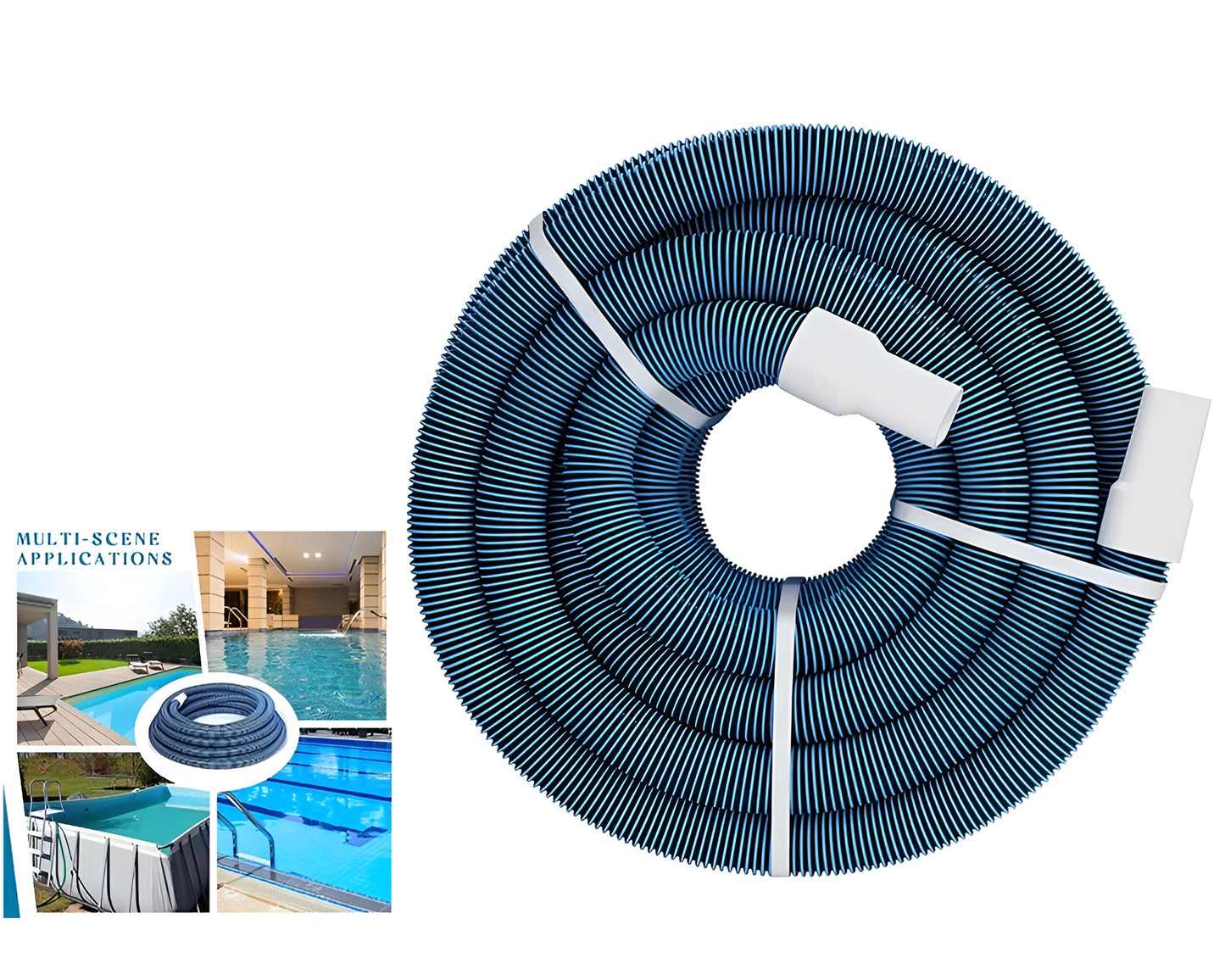 Heavy Duty Pool Hose 10M, Swimming Pool Hose In-ground Pools Vacuum Hose with Swivel Cuff, 1-1/2-Inch