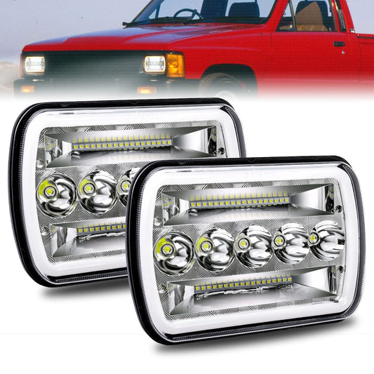 LED Headlights Hi/Lo Beam DRL For Toyota Hilux Jeep Truck 1 Pair