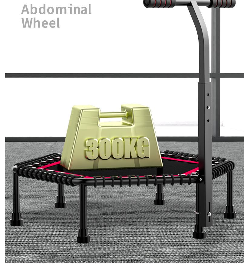 50" Fitness Trampoline Gym Cardio Home Exercise Handrail Rebounder - Red