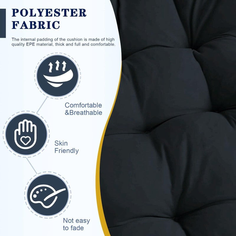 Hanging Chair Cushion for Hanging Chair, Patio Garden Hanging Basket Chair (Black)