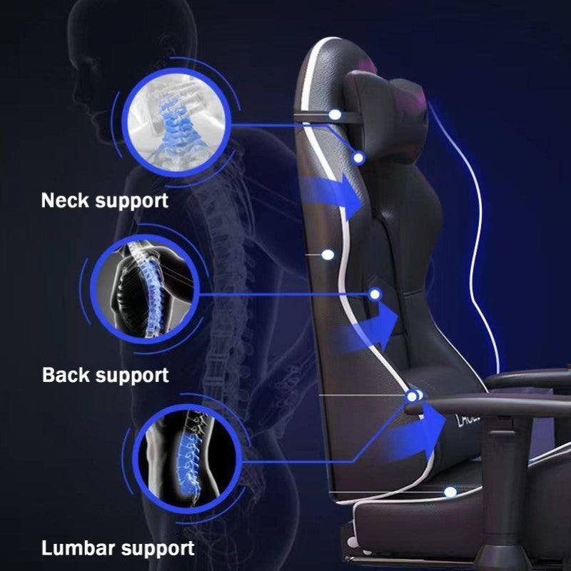 Gaming Chair with Footrest – Ergonomic Gaming Chair with High Back & Lumbar Support