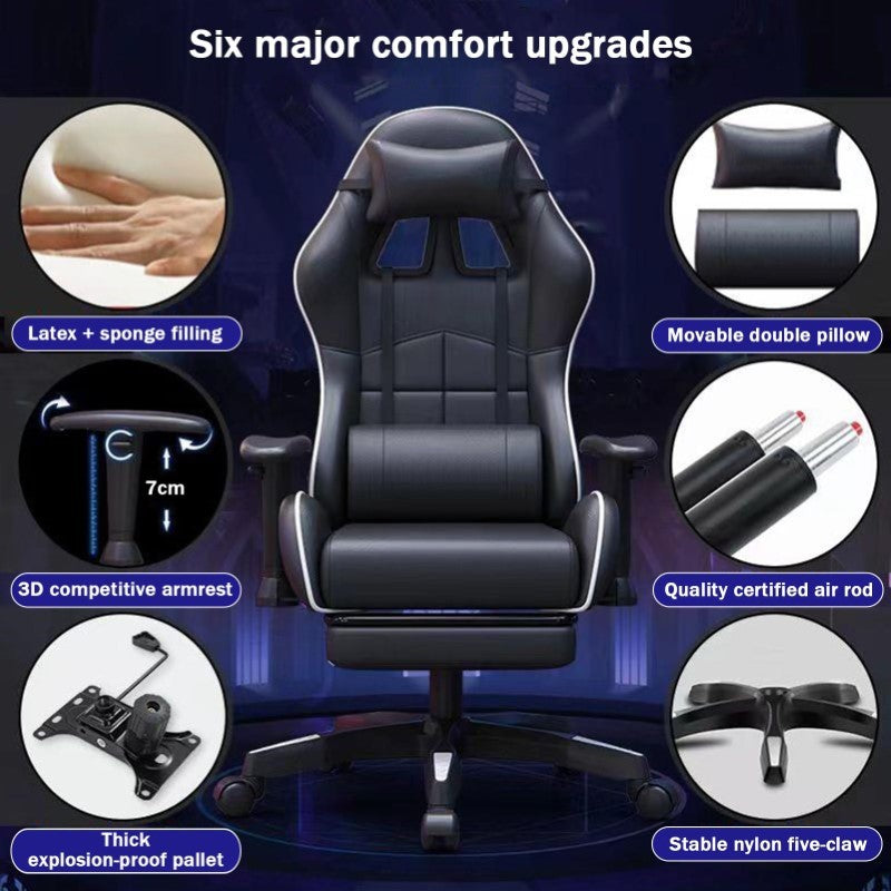 Gaming Chair with Footrest – Ergonomic Gaming Chair with High Back & Lumbar Support