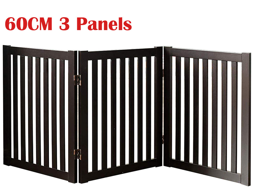 Freestanding Dog Gate with Support Feet – Foldable Pet Safety Gate for Doorways, Stairs & House – 3 Panels – Grey