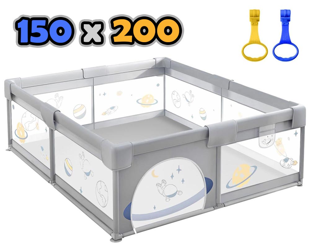 Baby Playpen 150x200cm Play Fence Baby Kids Playground Enclosure Safety Gate Activity Centre Barrier Play Room Yard