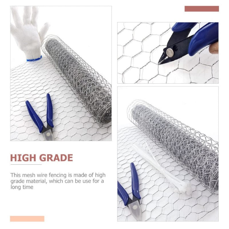 Wire Fence Mesh - 27M Galvanized Chicken Wire for Livestock, Poultry, and Garden Fencing